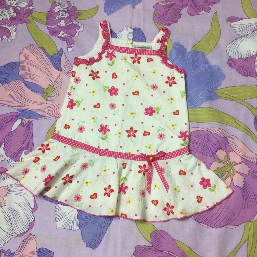 EUC Floral Casual  White & Pink Dress